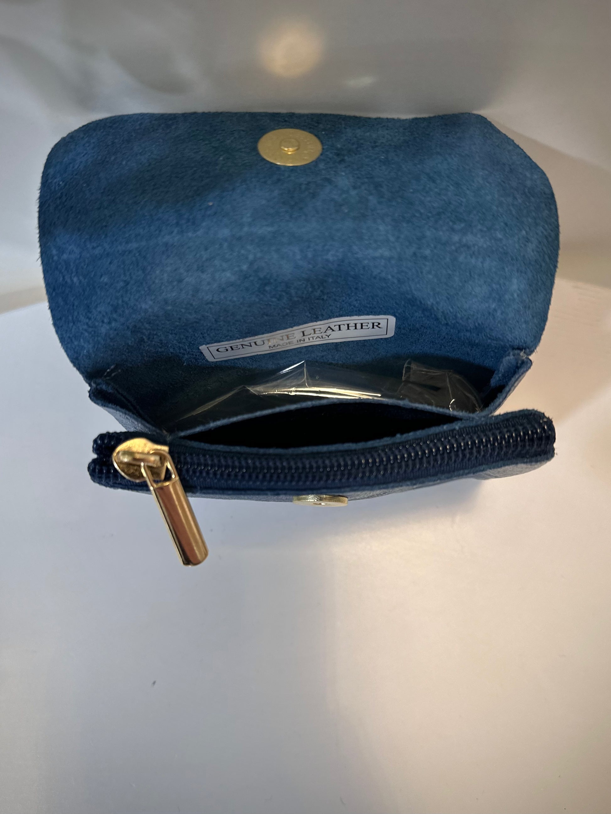 Solea bleu jeans ouvert avec compartiments visibles