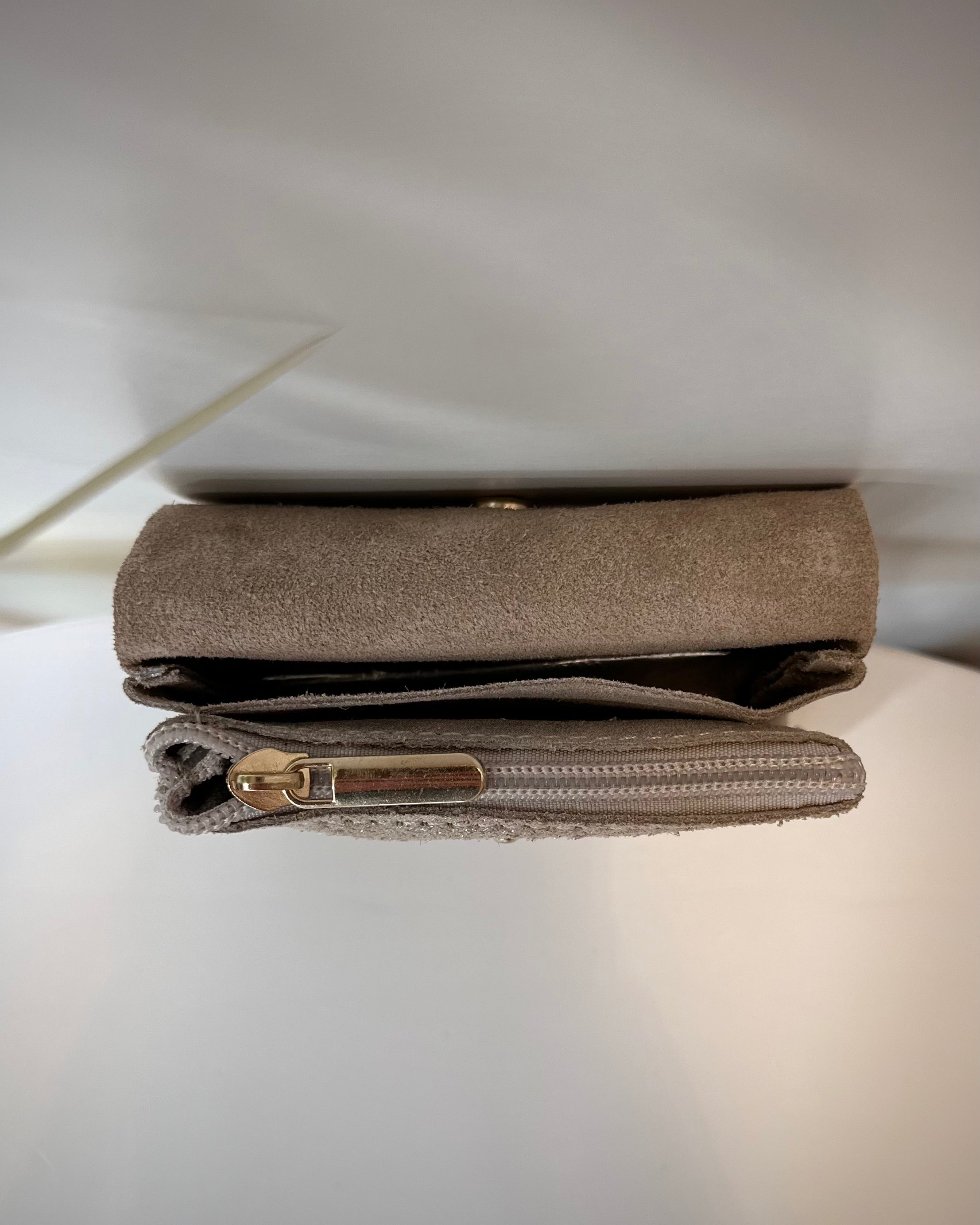 Vue intérieure du porte-monnaie Solea beige 
