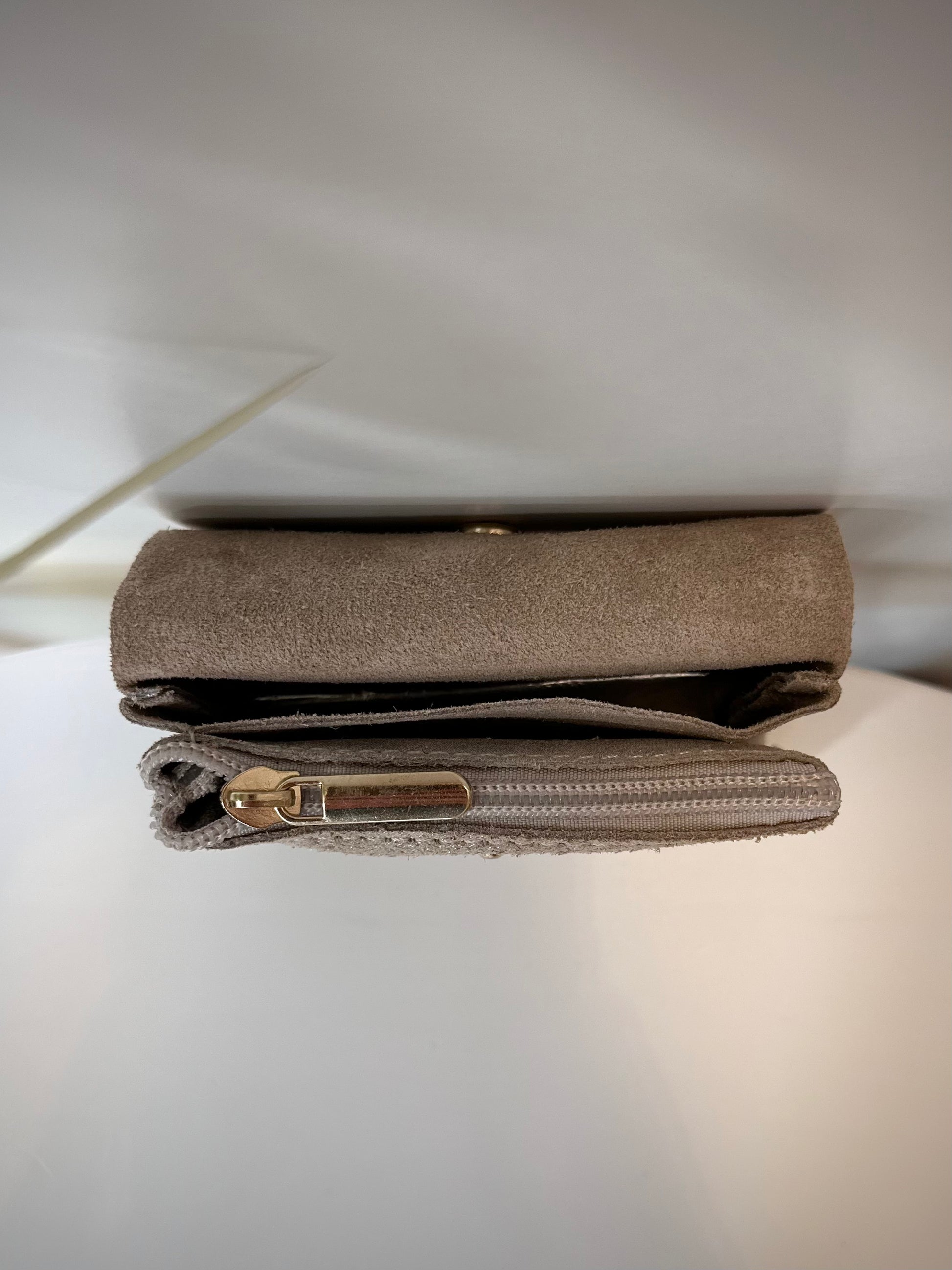 Vue intérieure du porte-monnaie Solea beige 