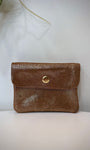 Porte-monnaie en cuir cognac irisé modèle Solea lumineux 