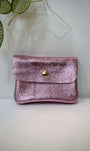 Porte-monnaie en cuir rose modèle Solea sur fond clair