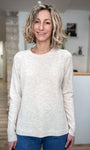 Vue de face du pull beige ELLIS sur mannequin