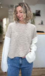 Pull femme manches longues légèrement évasées
