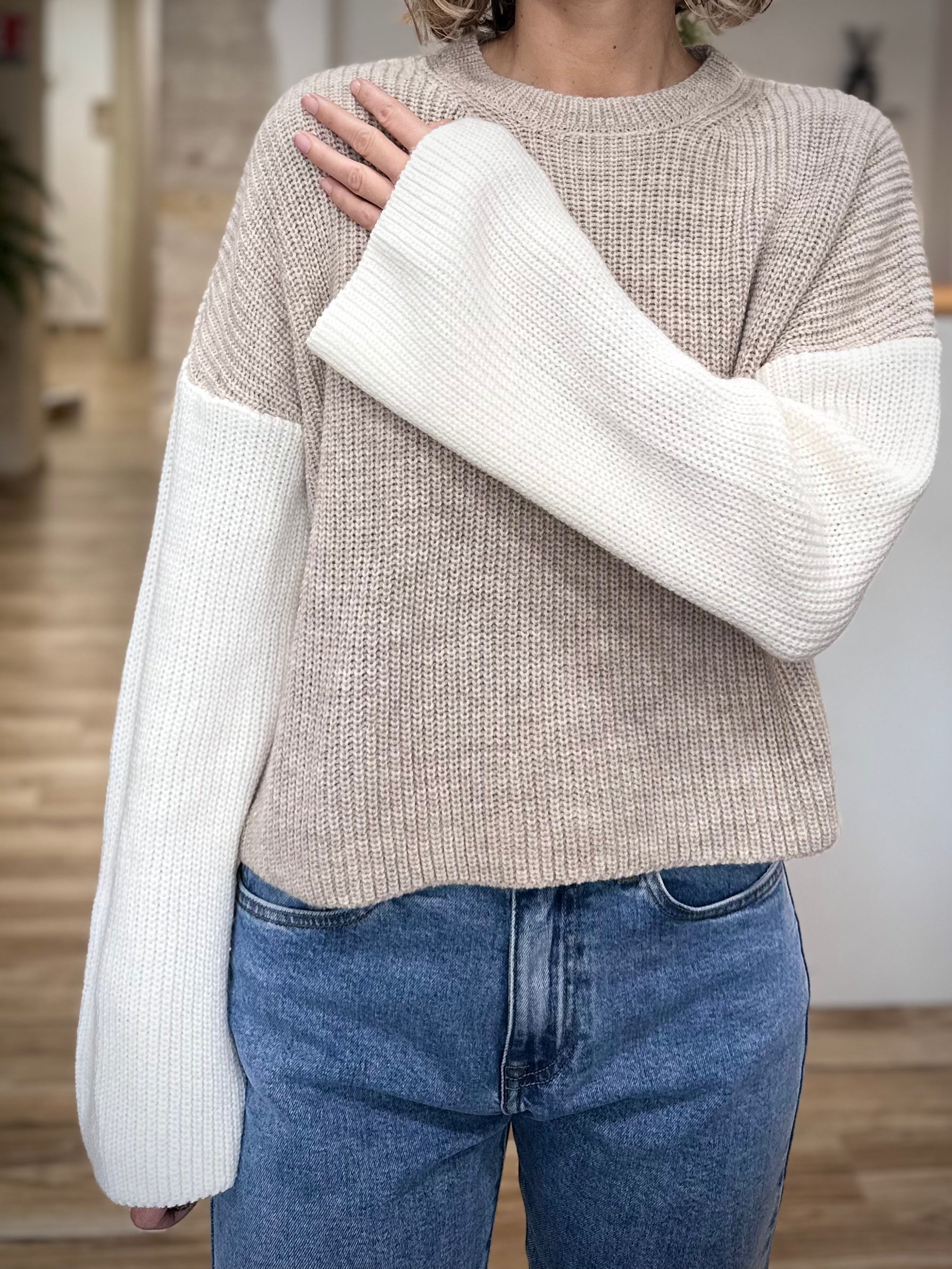 Pull tricoté en Italie avec nuances dégradées