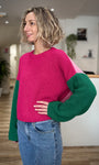 Silhouette casual chic avec pull oversize coloré