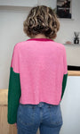 Dos du pull Mamma rose & vert