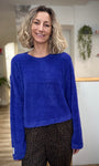 Pull cocooning bleu pour femme collection automne hiver