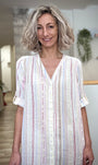 Robe estivale femme manches trois quarts imprimé bohème 