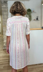 Robe estivale chic à imprimé graphique délicat de dos