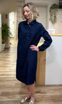 Robe mi-longue en jean style casual chic