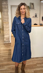 Robe casual chic femme mi-longue denim tendance