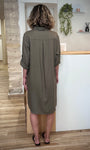 Robe estivale kaki matière légère respirante de dos