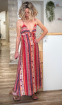 Robe longue bohème chic imprimé Copacabana