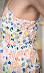 Détail fermeture éclair invisible robe Randal broderie garden fluo