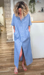 Robe chemise longue boutonnée femme 
