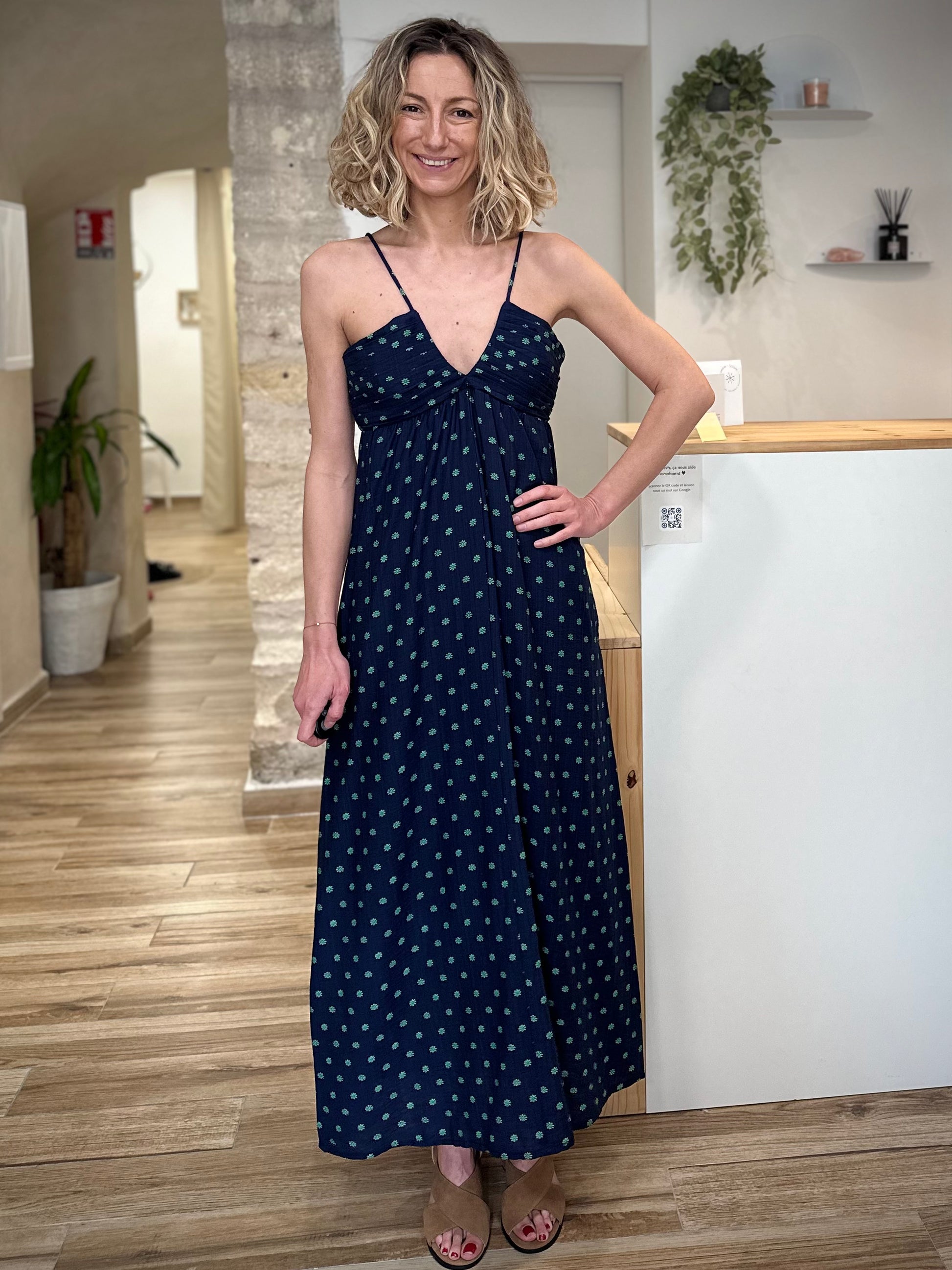 Robe longue femme imprimé Margarida élégant 