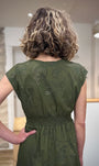 Robe kaki avec smock dos confortable 