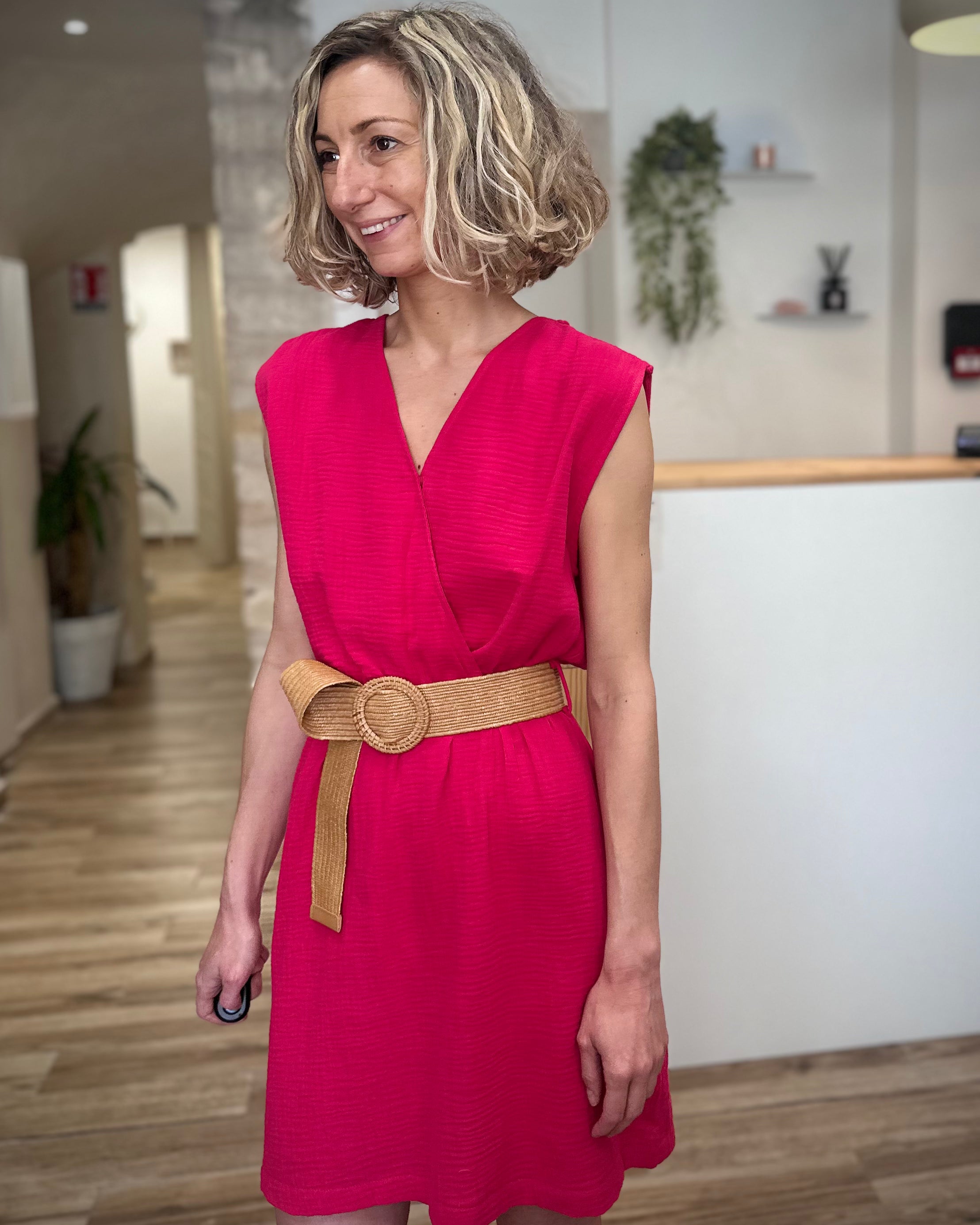 Robe bohème chic femme coloris fuchsia 