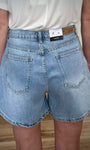 Short bleu femme style minimaliste été 