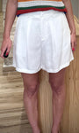 Short blanc femme en lyocell coupe ample mi-cuisse 