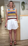 Short blanc casual chic femme taille mi-haute 