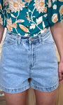Short denim femme coupe droite été 