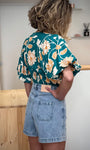 Short en jean femme taille haute été de profil