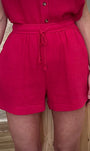 Short femme coupe large coloris fuchsia 