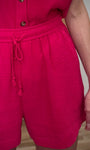 Détail du cordon tressé du short WASABI 