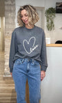 Sweatshirt oversize avec message brodé “Love”