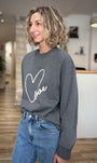 Sweat manches longues gris casual chic