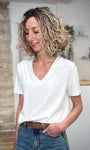 T-shirt blanc femme manches courtes casual chic 