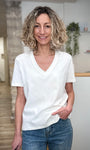 T-shirt blanc femme style épuré et élégant 