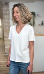 T-shirt blanc femme coupe naturelle et élégante