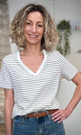 T-shirt marinière femme coupe fluide 