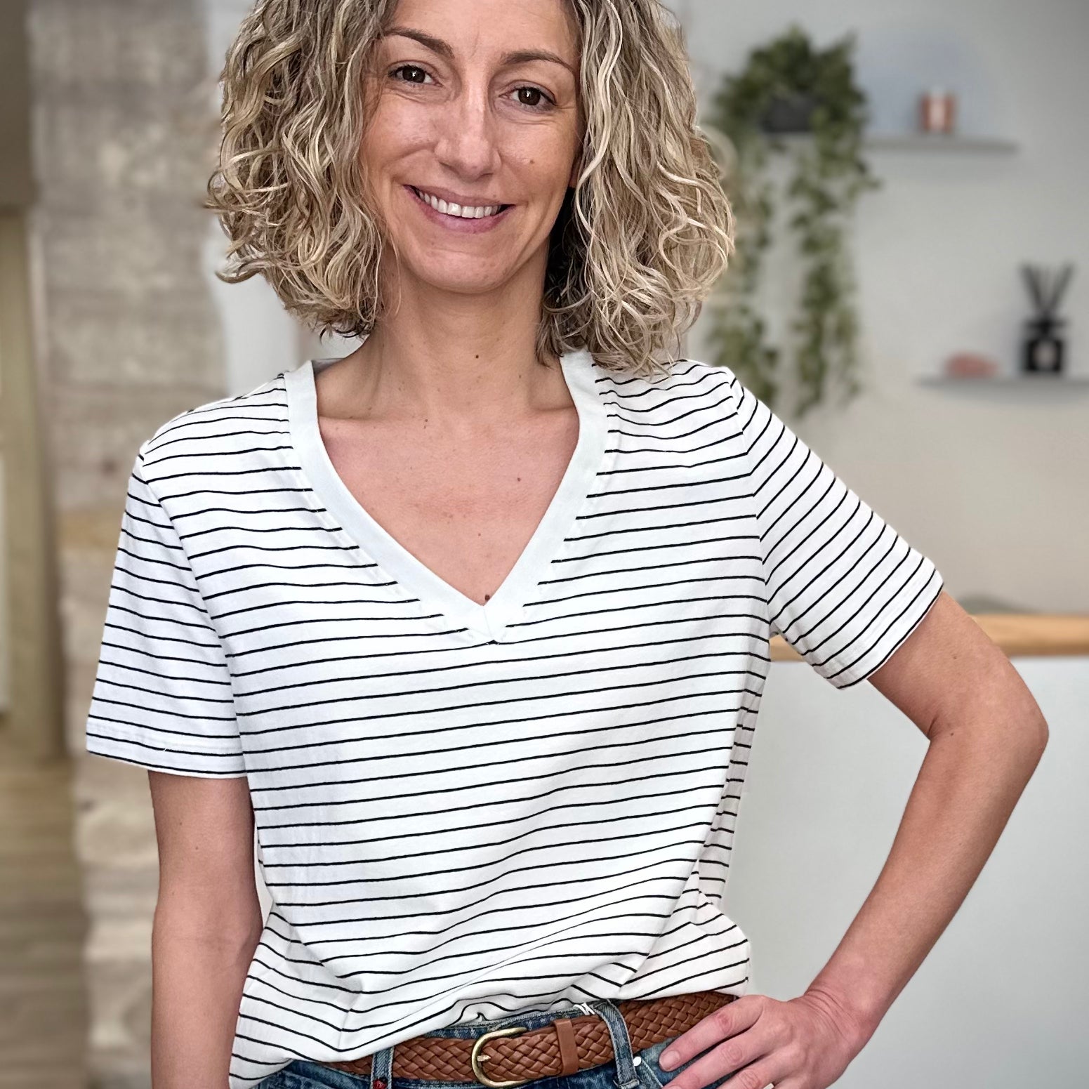 T-shirt marinière femme coupe fluide 