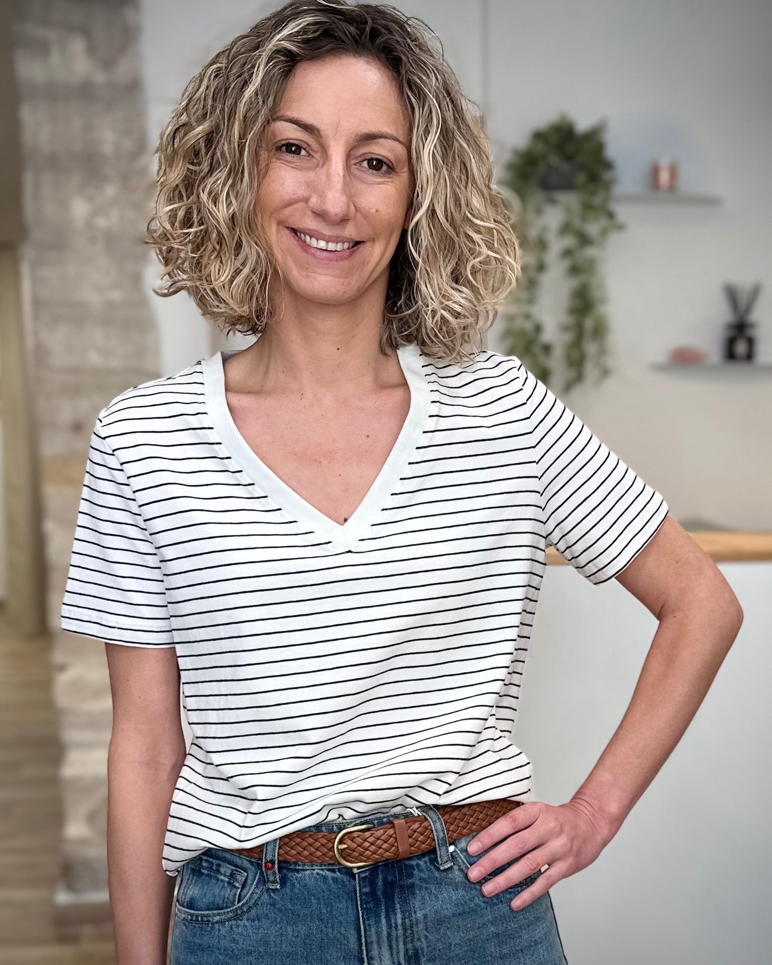 T-shirt marinière femme coupe fluide 