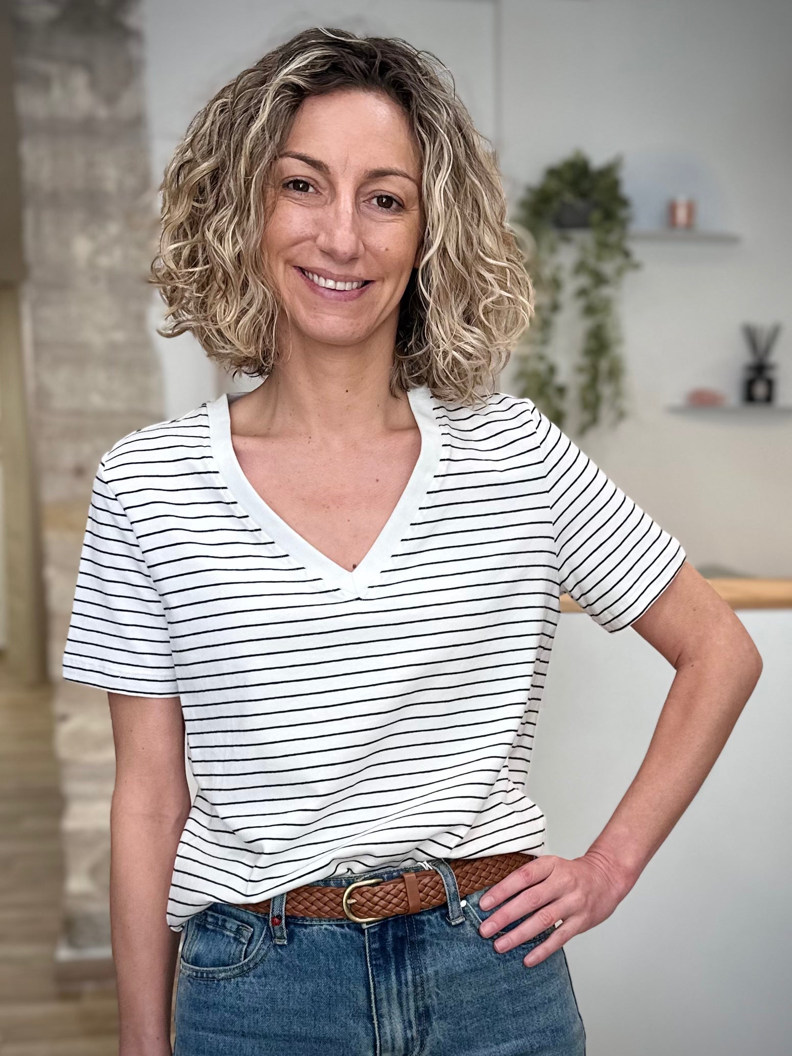 T-shirt marinière femme coupe fluide 
