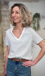 Haut rayé noir et blanc style casual chic 