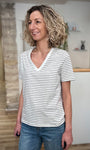 Haut basique rayé élégant femme 