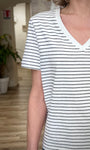 T-shirt rayures fines femme coton 