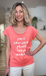 Tee-shirt femme corail en coton avec imprimé Pérols 
