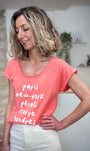 Tee-shirt femme imprimé capitales du monde et Pérols 