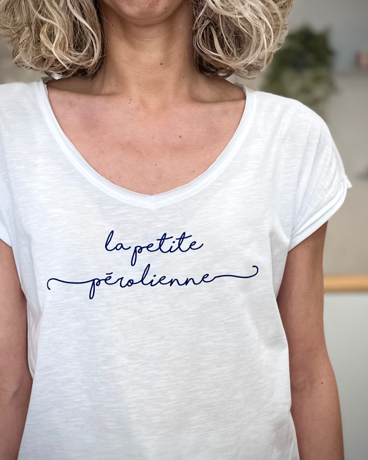 Détail marquage bleu La petite pérolienne 