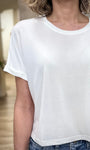 Zoom matière douce modal t-shirt ivoire