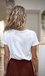 Vue de dos t-shirt Space ivoire manches courtes femme
