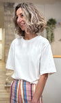 T-shirt blanc femme coupe oversize