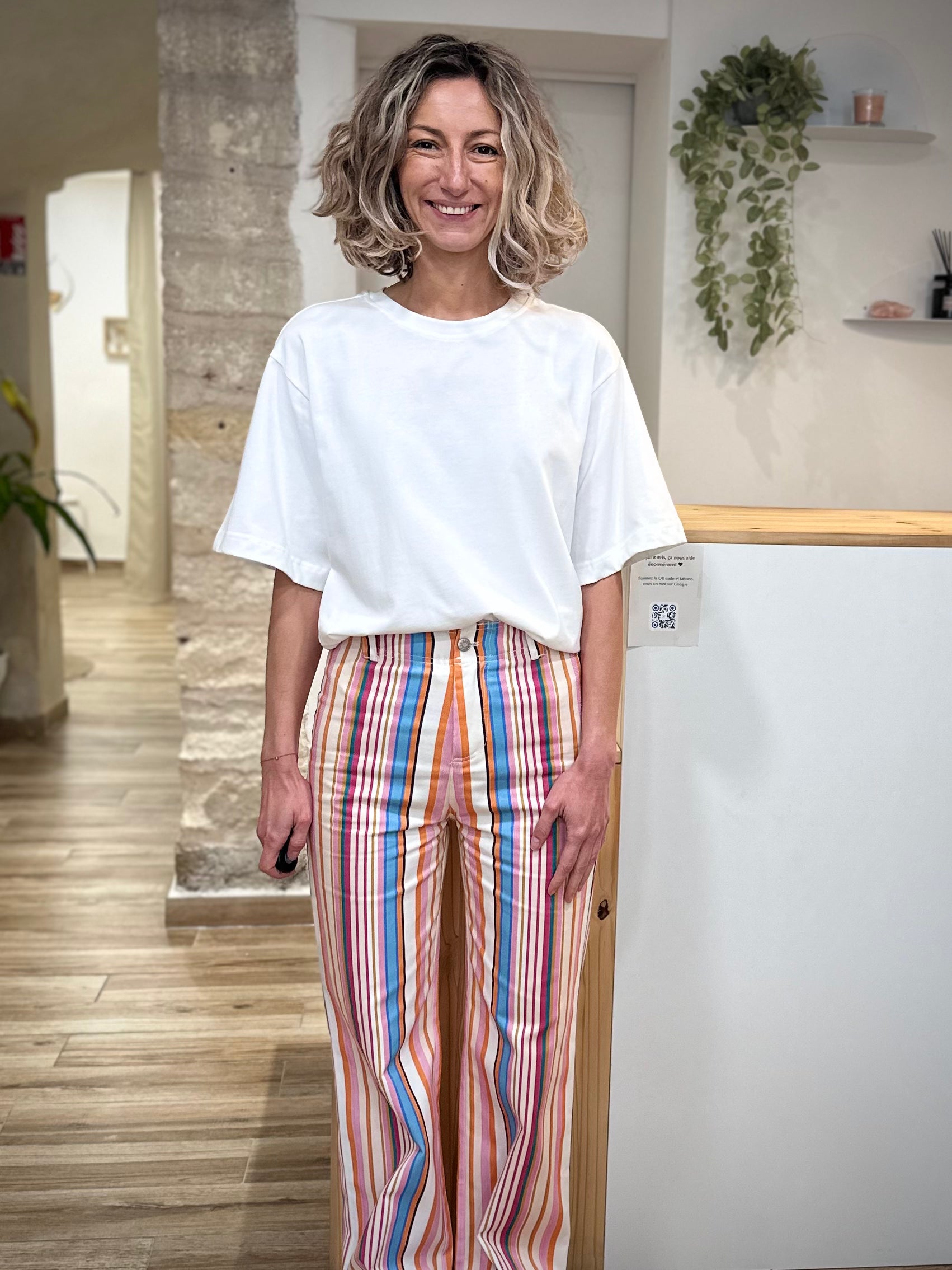 T-shirt blanc coton femme look casual chic