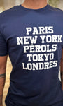Tee-shirt homme esprit voyage villes iconiques et Pérols