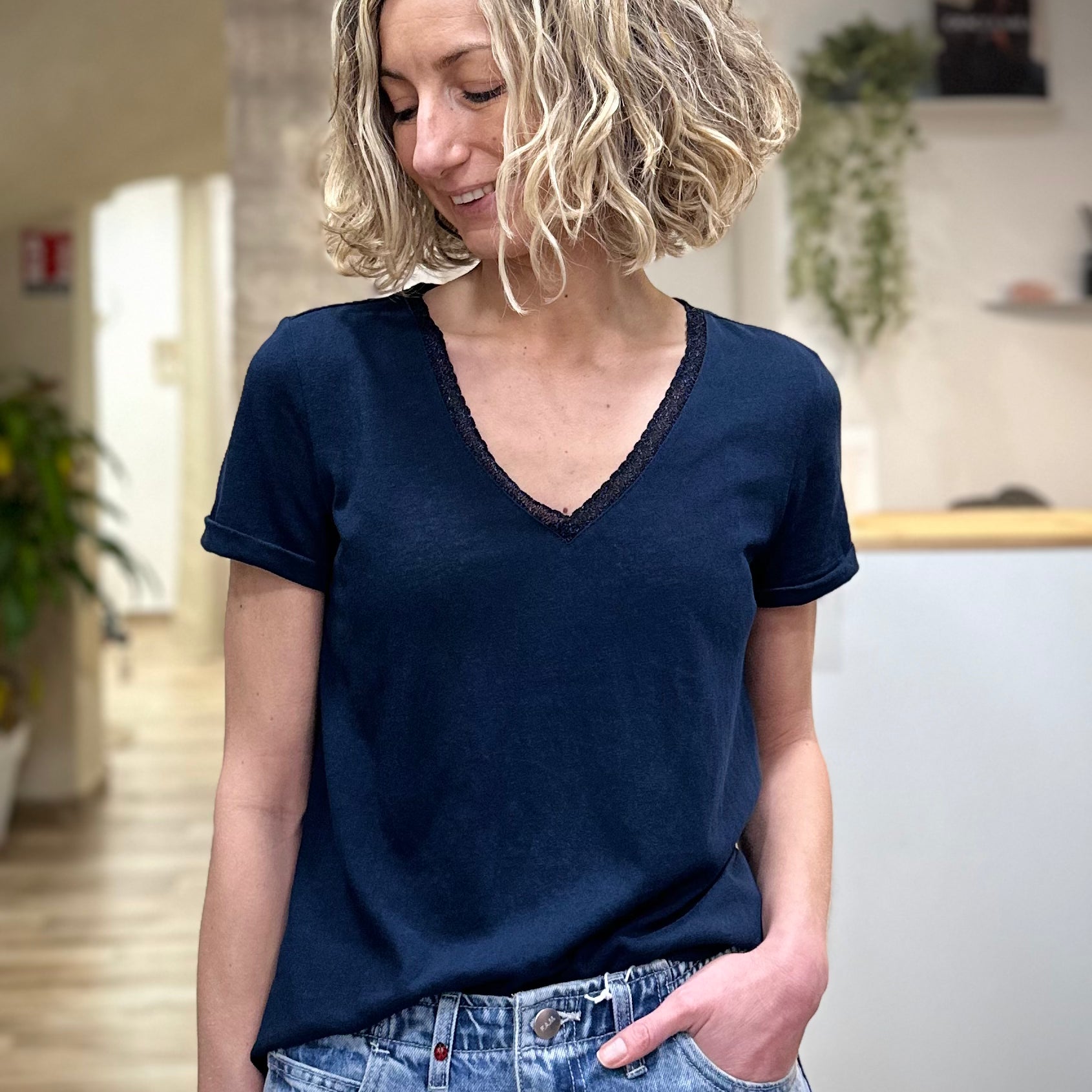 T-shirt VASCO bleu marine vue de face